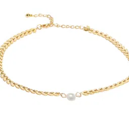 DressBerry Gold Toned Set Of 2 Pearls Necklaces image 4