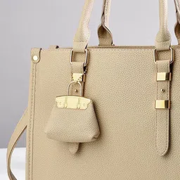 StyleCast Women Textured Structured Handheld Bag with Pouch image 2