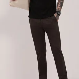 SHOWOFFFF Men Comfort Slim Fit Low-Rise Trousers-image-81