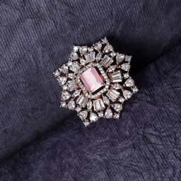 Anouk Rose Gold-Plated American Diamond-Studded Handcrafted Adjustable Finger Ring-picture-50