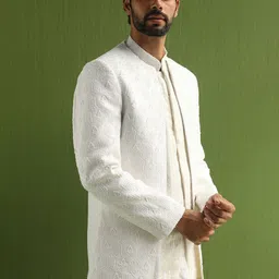 KALPRAAG Embroidered Jodhpuri Blazer With shirt & Trouser Sherwani Set image 3