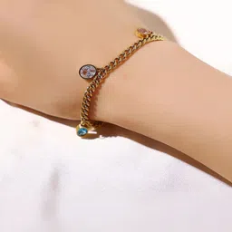 SZN Gold-Plated Artificial Stones Studded Wraparound Bracelet image 2
