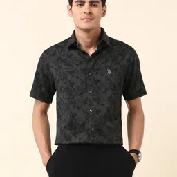 U.S. Polo Assn. Floral Printed Tailored Fit Spread Collar Cotton Shirt-picture-41