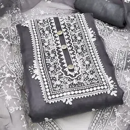 NEGRONI Floral Embroidered Unstitched Dress Material-picture-25