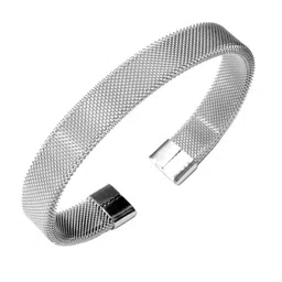 VAGHBHATT Stainless Steel Sterling Silver Cuff Bracelet image 4