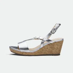Oroh Leather Party Wedge Sandals with Buckles image 4