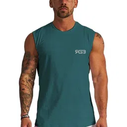 3Colors Pack Of 2 Printed Round Neck Sleeveless Gym Vests-image-73
