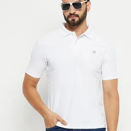 RENUOVO Men Solid Polo Collar Cotton Slim Fit T-shirt-image-77