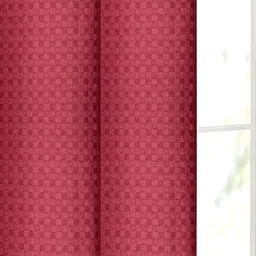 Saral Home Maroon Set of 2 Geometric Room Darkening Window Curtain image 3