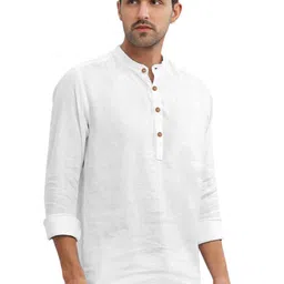 granthy Men Solid Slim Fit Full Sleeve Kurta image 2
