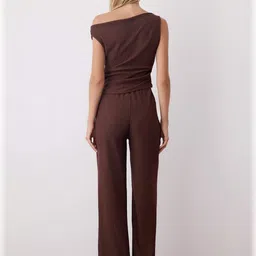 Trendyol Self Design One Shoulder Sleeveless Top With Trouser image 3