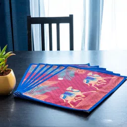 Indisca Designs 6-Pcs Blue & White Printed Table Placemats image 3