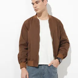 The Roadster Life Co. Stand Collar Pure Cotton Bomber Jacket image 2