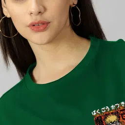 Kasendra Typography Round Neck Regular Length Printed Cotton T-shirt image 4