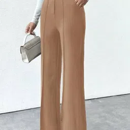 Next One Women Smart Straight Fit High-Rise Easy Wash Pleated Trousers-picture-31