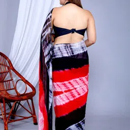 VL SAREES Tie and Dye Pure Chiffon Leheriya Saree image 2