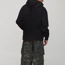 Moda Rapido Men Black Printed Hooded Pullover image 2