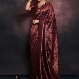 KALINI Floral Zari Banarasi Saree image 5