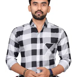 Metronaut Men Regular Fit Spread Collar Buffalo Checked Casual Shirt-image-26