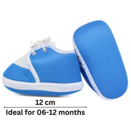 Neska Moda 3 To 12 Months Baby Boys & Baby Girls Cute Soft Cotton Pre-Walker Lace Plain Booties (Toe to Heel Length - 12 cm, Light Blue) image 3