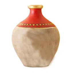 aakriti art creations Warli Earthen Irvin Floor Vase image 4