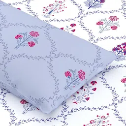Home Ecstasy Purple & White Floral 140 TC King Bedsheet Set 1.83 m x 1.98 m image 5