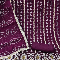 KALINI Embroidered Unstitched Dress Material image 5