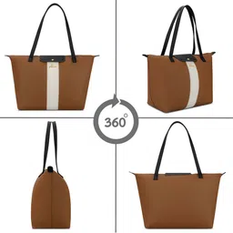Lavie Colourblocked Oversized Structured Tote Bag With Applique image 5