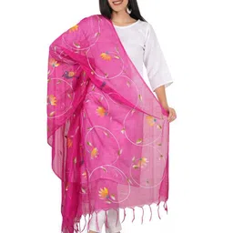 A R SILK DUPATTA HUB Floral Printed Cotton Dupatta-picture-41