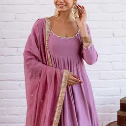 CaniBani Women Regular Gotta Patti Kurta with Trousers & With Dupatta image 3