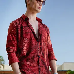 Campus Sutra Comfort Floral Printed Shirt-image-15