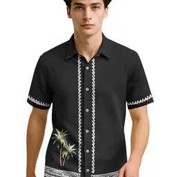 BULLMER Printed Spread Collar Regular Fit Casual Shirt-picture-33