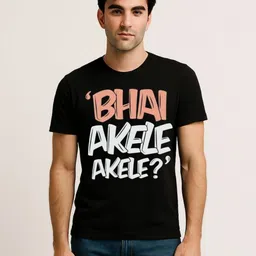 Be Crazy Men Typography Printed Round Neck Cotton T-shirt-image-30
