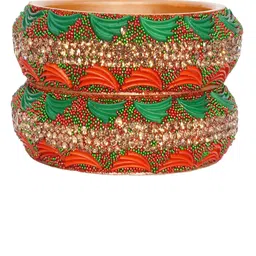 Chura king Set Of 2 Gold-Plated Stone-Studded Bangles-picture-25