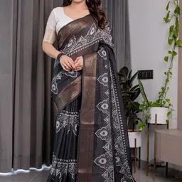 ALMAARI FASHION Ethnic Motifs Printed Pure Cotton Kanjeevaram Saree-image-77