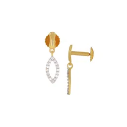 BHIMA 22K BIS Hallmark 916 Purity Yellow Gold Loop Stone Earring image 5