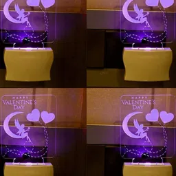 1ST TIME Red & White Printed Acrylic Square Shaped Wall Lamp-picture-13