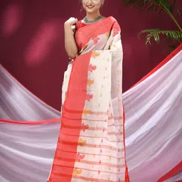 TANTLOOM Woven Design Pure Cotton Saree-picture-23