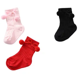 MOMISY Kids Pack Of 3 Patterned Ankle Length Socks-picture-34