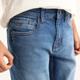 RARE ONES Boys Regular Fit Mid-Rise Light Fade Jeans image 3