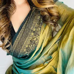 Anouk Woven Design Tissue Handloom Kasavu Saree image 3