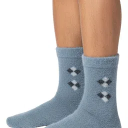 Cdeck Men Pattered Pure Wool Calf Length Socks-picture-29