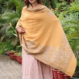 THE SHAWL STUDIO Ethnic Motifs Woven Design Elephant Border Resham Kani Shawl image 2
