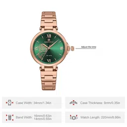 Naviforce Women Printed Dial & Stainless Steel Straps Analogue Watch NF5060_RG GN image 2