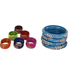 SOMIL Set Of 16 Stone-Studded Bangles-picture-27
