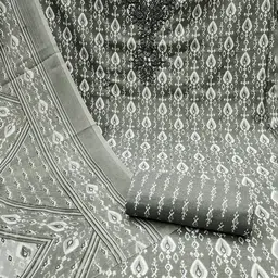 HERE&NOW Ethnic Motifs Printed Sequinned Unstitched Dress Material image 3