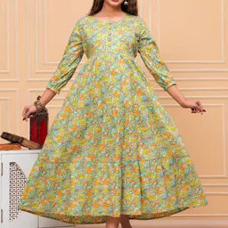 Style Heaven Women Green Floral Printed Pure Cotton Maternity Kurti-picture-39