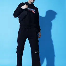 GRIFFEL Men Printed Long Sleeves Hooded Pullover Sweatshirt image 3