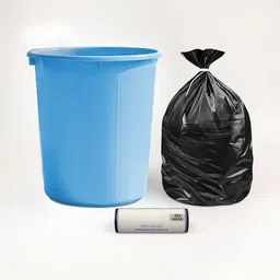 Kuber Industries Blue Odor-Resistant Round Open Dustbin With Garbage Bag Set - 10 L-picture-15
