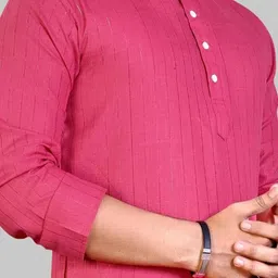 AWM Men Cotton Striped Straight Kurta image 3